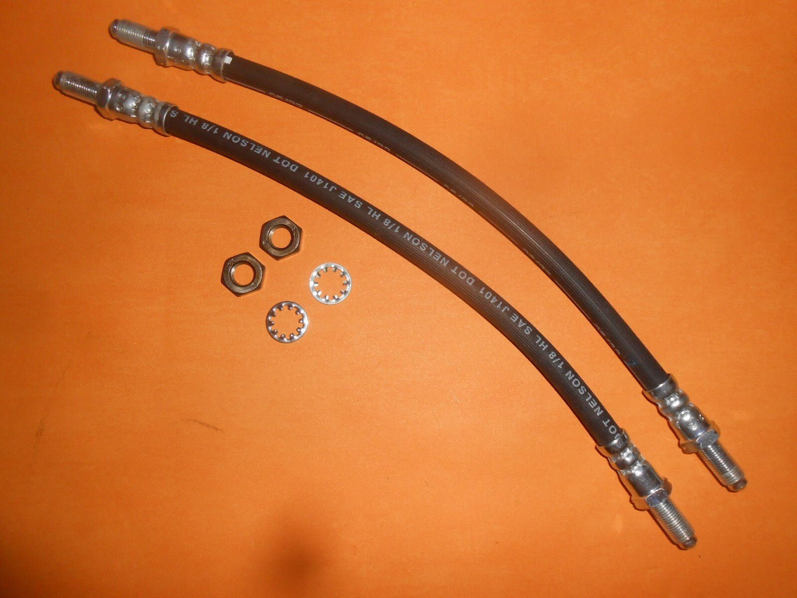 3/8unf BRAKE HOSES PAIR 408mm total length - BFH4228 - Vroom Classics