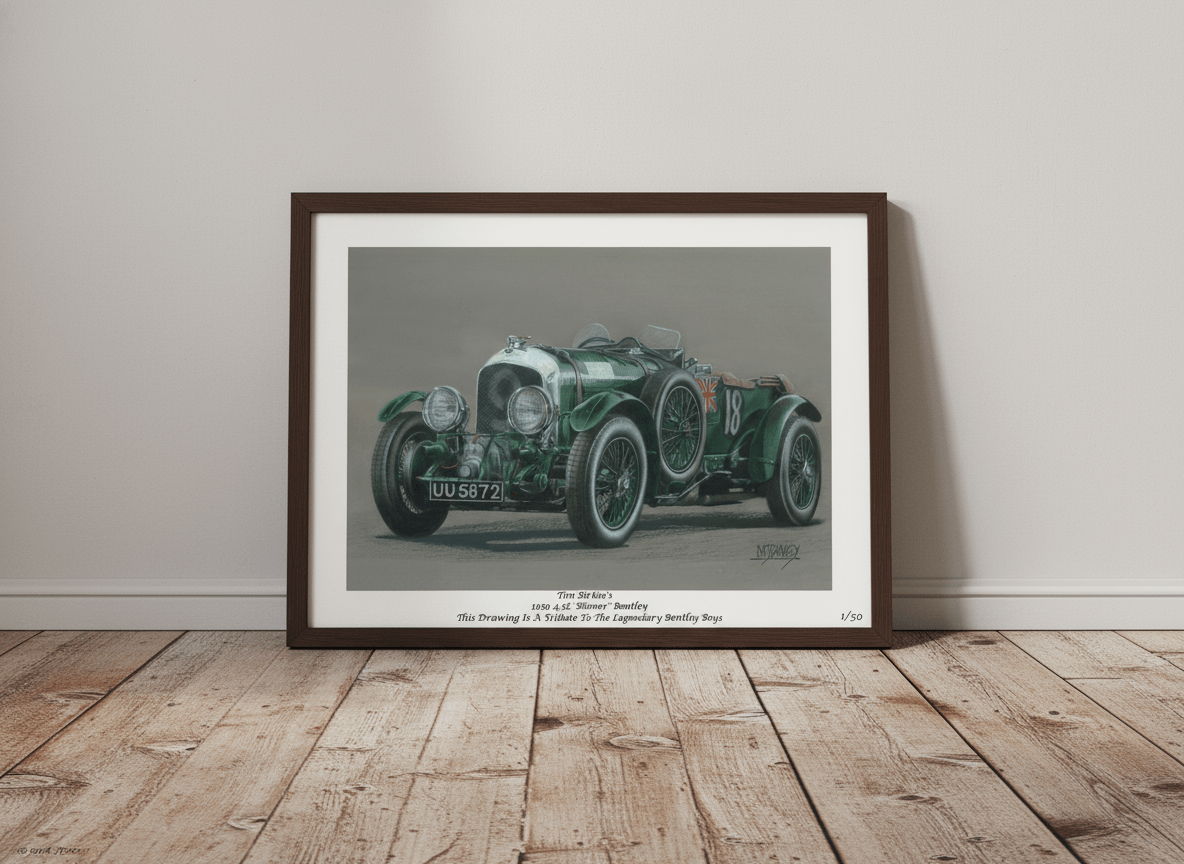 4½ Litre ‘Blower’ Bentley - Limited Edition Giclee Print - Vroom Classics