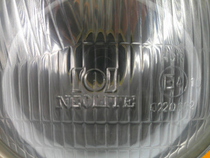 5 3/4" HEAD LIGHT UNIT HALOGEN H4 No Pilot Domed Glass - RHD + Lucas Bulb - Vroom Classics