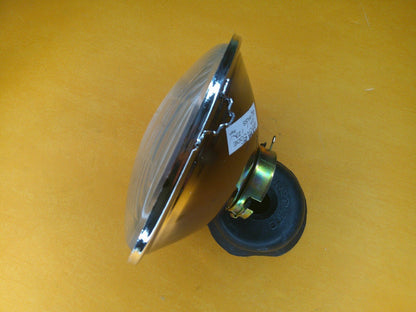 5 3/4" HEAD LIGHT UNIT HALOGEN H4 No Pilot Domed Glass - RHD + Lucas Bulb - Vroom Classics