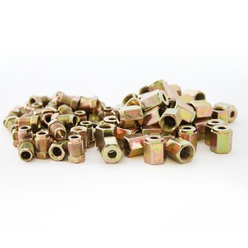 50 x Steel Short Male Brake Pipe Tube Tubing Nut 50 x Female Pipe Nut 10mm x 1mm - Vroom Classics