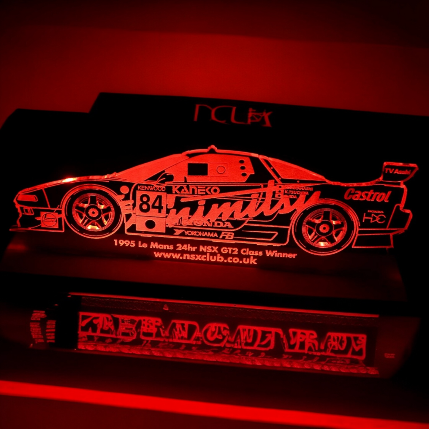 1995 Honda NSX GT2 #84 – Le Mans 24hr Winner Laser-Etched Perspex Light Display