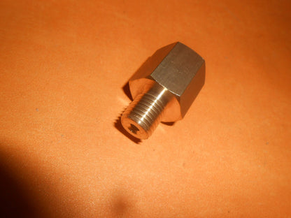 Brass Hydraulic brake or clutch pipe adapter 7/16" UNF male to 3/8" UNF female