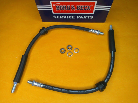FORD ORION (05/1983-1990)410mm long FRONT BRAKE HOSES PAIR-BORG & BECK