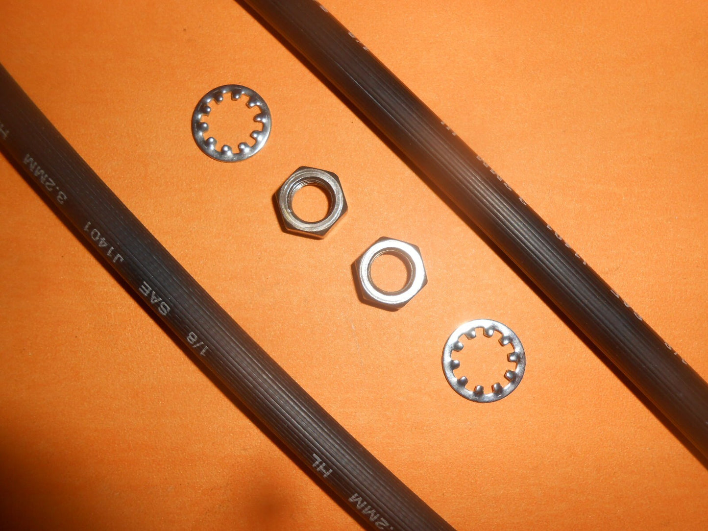 3/8" UNF x 370mm long HYDRAULIC FLEXIBLE BRAKE HOSES PAIR