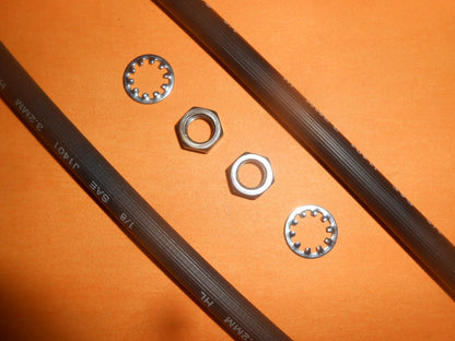 3/8" UNF x 370mm long HYDRAULIC FLEXIBLE BRAKE HOSES PAIR