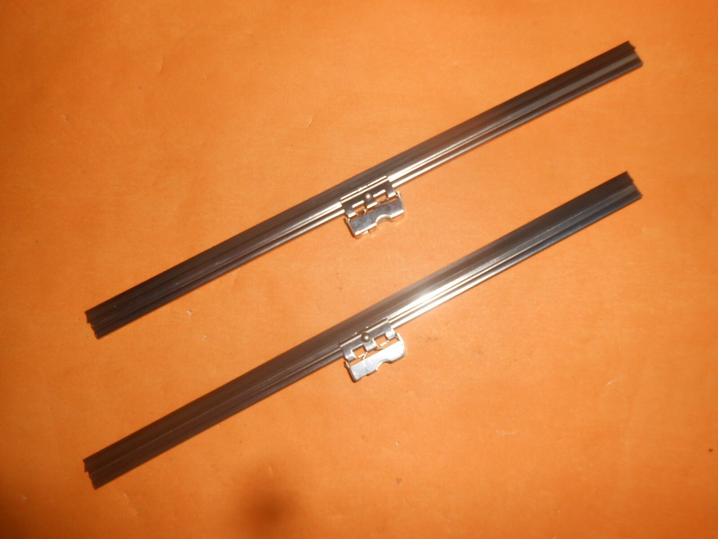 VINTAGE WINDSCREEN WIPER BLADES FLAT 10" Spoon fit (STAINLESS)  x 2