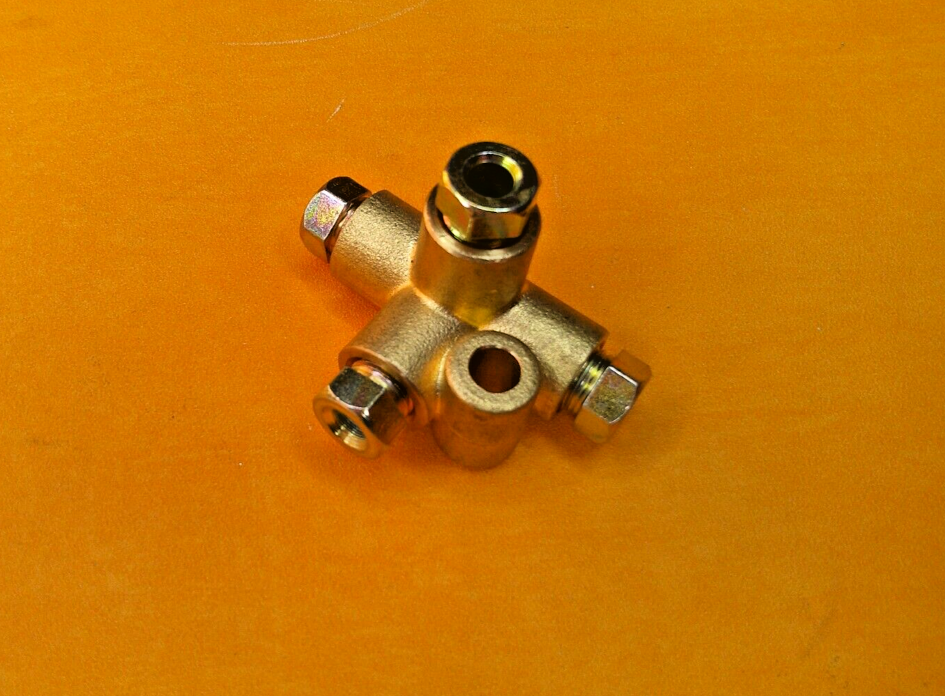 M10 x 1.0 Brass 4 Way Brake Pipe connector +4 Brake Unions for 3/16" Pipe