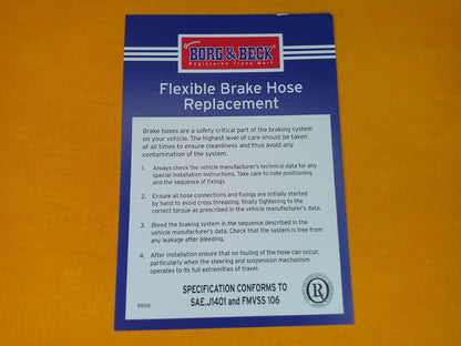 FORD ESCORT Mk3 Mk4 (05/1983-1990)410mm long FRONT BRAKE HOSES PAIR-BORG & BECK