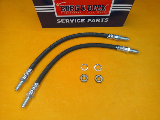 FORD ESCORT Mk2 1100 1300 1600 (1975-1980) FRONT BRAKE HOSES PAIR - Borg & Beck