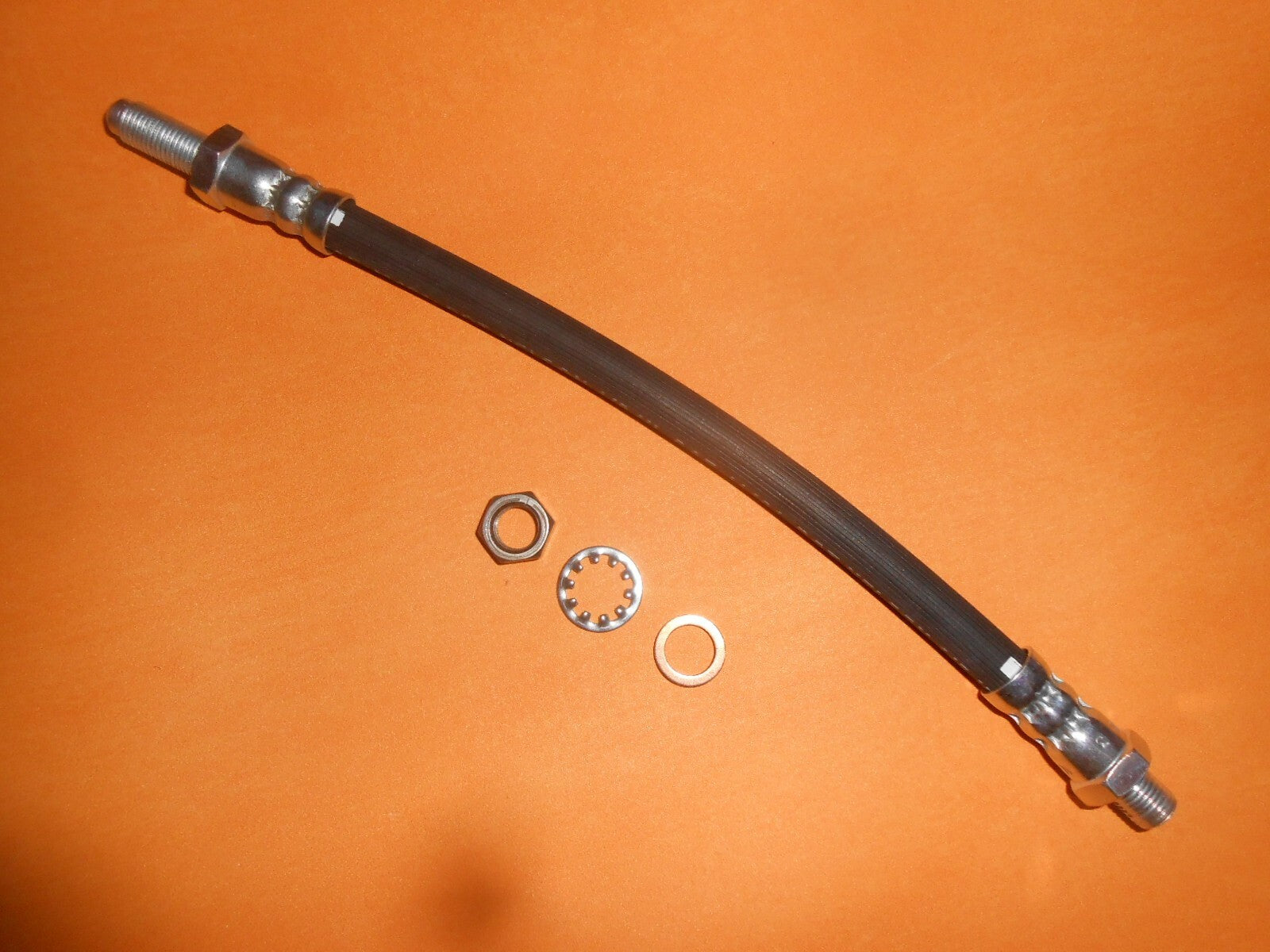 3/8" UNF 352mm Total length IMPERIAL FLEXI BRAKE HOSE + locking nut & washer