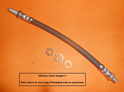 3/8" UNF 352mm Total length IMPERIAL FLEXI BRAKE HOSE + locking nut & washer