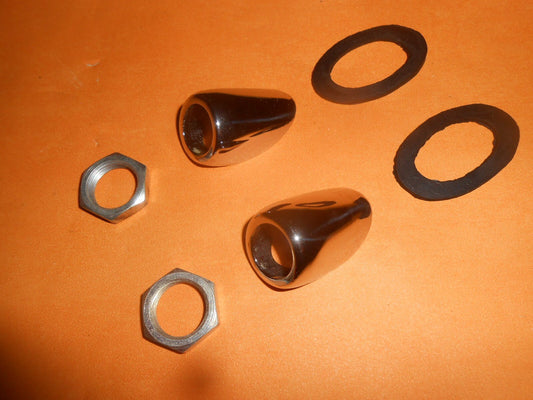 MORRIS MINOR 1000 (1956-1971) WINDSCREEN WIPER CHROME BEZEL MOUNTING KITS x 2