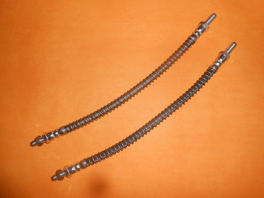 TRIUMPH TR6 (1968-1976) FRONT ARMOURED BRAKE HOSES PAIR + locking nuts