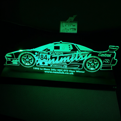 1995 Honda NSX GT2 #84 – Le Mans 24hr Winner Laser-Etched Perspex Light Display