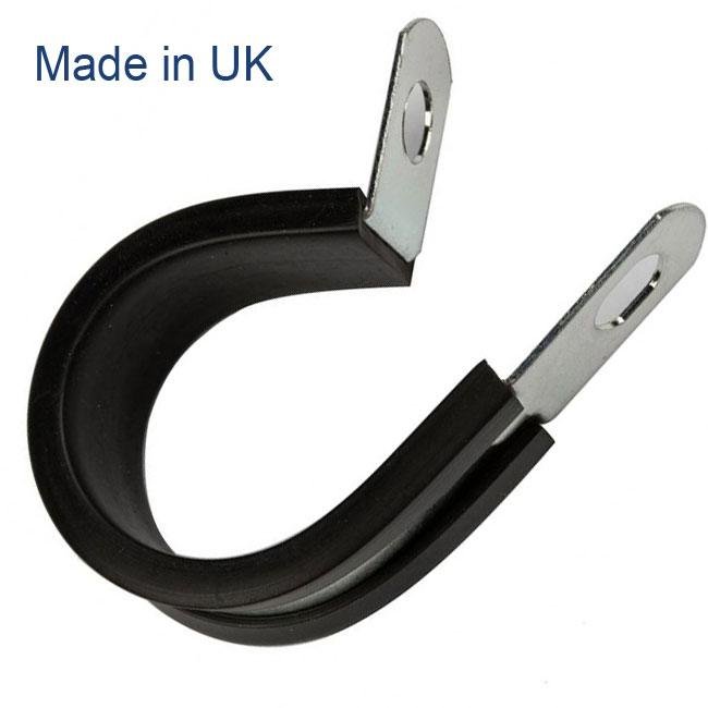 6mm 316 Stainless Steel (W5) Cable rubber lined hose Clamp P CLIP PACK OF 10 - Vroom Classics