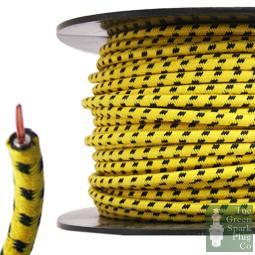 7mm HT Ignition Lead Cable - Wire Core Cotton Braided YBF - Vroom Classics