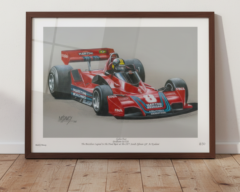 Carlos Pace and the Brabham BT45B - Limited Edition Giclee Print