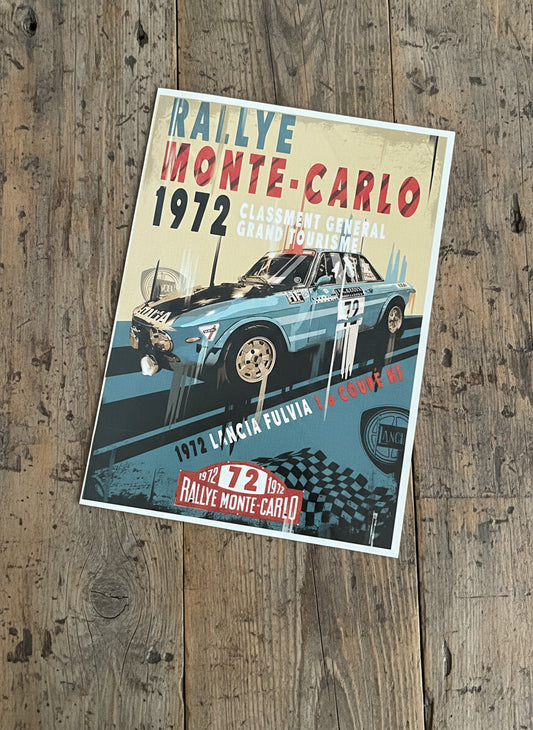 Lancia Fulvia Rally Pop Art Greeting Cards