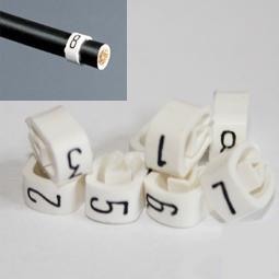 8mm Cable Plug Lead Numbers - Markers 1 to 8 - White - Vroom Classics