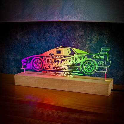 1995 Honda NSX GT2 #84 – Le Mans 24hr Winner Laser-Etched Perspex Light Display
