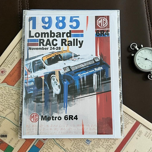 MG Metro 6R4 Rally Pop Art Greeting Cards