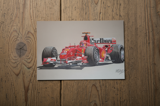 Michael Schumacher in the mighty Ferrari F2004 Christmas Cards