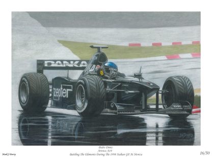Pedro Diniz and the Arrows A19 Against the Rain- Limited Edition Giclee Print