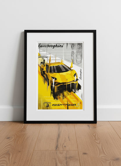 Lamborghini Aventador S Pop Art Print