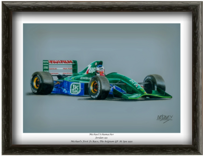 Michael Schumacher in the 1991 Jordan 191 - Limited Edition Giclee Print