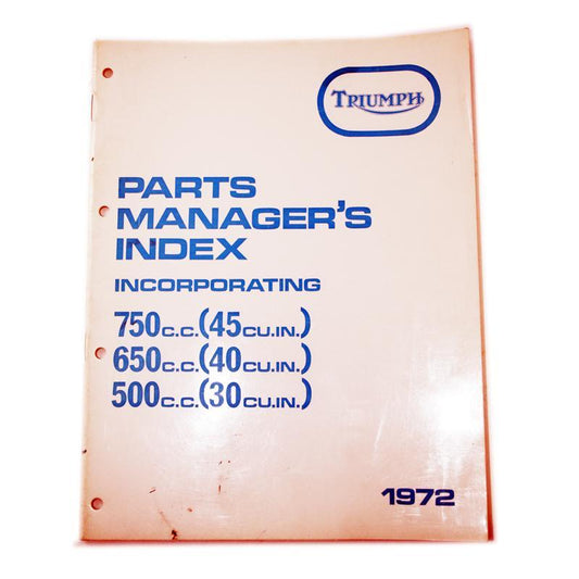 GS07293 - Parts Book - For Triumph Parts Manager 750cc/650cc/500cc (OEM 99 0959)