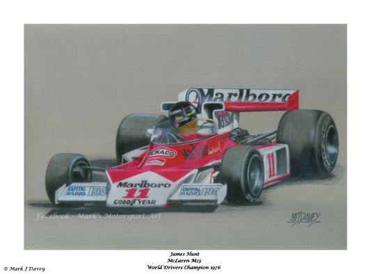 James Hunt in the 1976 McLaren M23 - Limited Edition Giclee Print