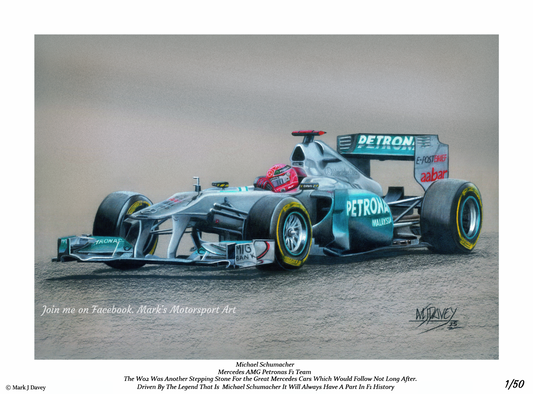 Michael Schumacher in the Mercedes-Benz W02, 2011 British GP - Limited Edition Giclee Print