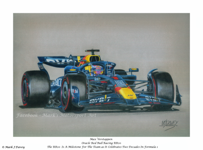 Max Verstappen in the Red Bull RB20 - Limited Edition Giclee Print