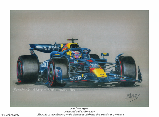 Max Verstappen in the Red Bull RB20 - Limited Edition Giclee Print