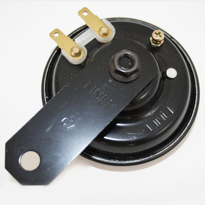 GS35102 - Horn - UNIVERSAL Black 6V,92mm dia ,Mounting, 90mm length,8mm hole.