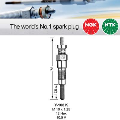 1x NGK Glow Plug Y-103K Y103K (6325)