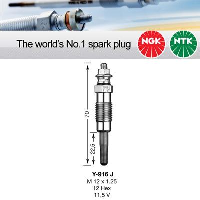 1x NGK Glow Plug Y-916J Y916J (4454)