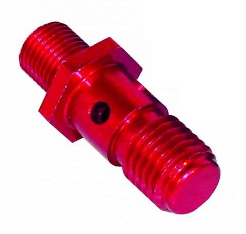 Alloy Banjo Stub M10 x 1 sft - 12x1.5 (Red) (BFU010) - Vroom Classics
