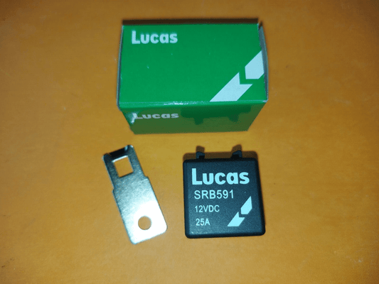 ALTERNATIVE RELAY STARTER TR250 TR6 TR7 TR8 5 Pin 2x25A 12v - Genuine Lucas SRB591 - Vroom Classics
