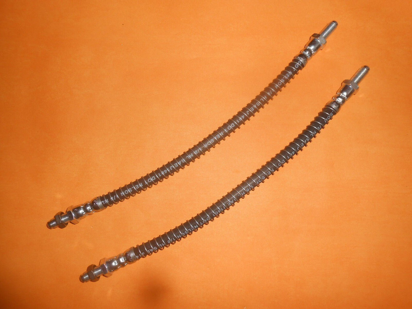 AUSTIN MAXI (1969 - 81) FRONT ARMOURED BRAKE HOSES PAIR + locking nuts - Vroom Classics