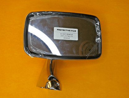 AUSTIN MORRIS 1100 1300 DRIVER SIDE STAINLESS STEEL DOOR MIRROR with fixing kit - Vroom Classics