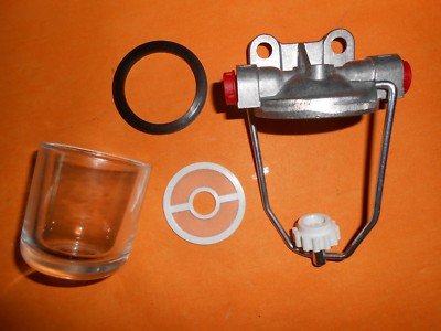 AUSTIN MORRIS MG RILEY WOLSELEY GLASS BOWL HIGH FLOW FUEL FILTER(Left to Right) - Vroom Classics