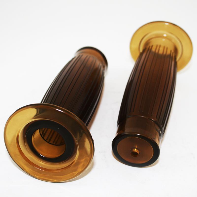 Beston Handlebar Grips Pair Replica 7/8" Beston Handlebar Gel Brown Café Racer - Vroom Classics