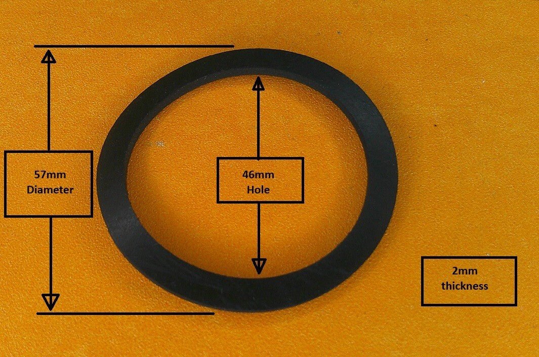 BLACK VITON RUBBER SEAL (57 x 46 x 2mm) suitable for E10 Petrol - Vroom Classics