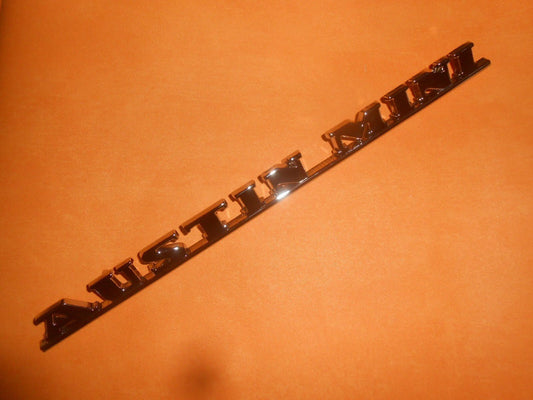 BMC AUSTIN MORRIS MINI CHROME "AUSTIN - MINI" SCRIPT BADGE - NEW - ALA6622 - Vroom Classics