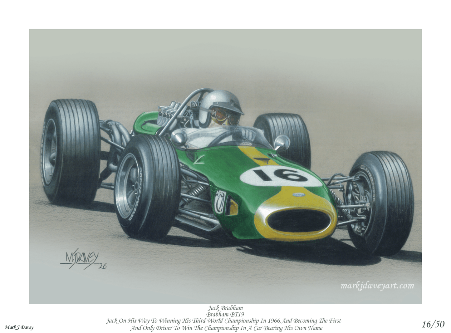 Brabham in a Brabham, Champions Both - Limited Edition Giclee Print - Vroom Classics