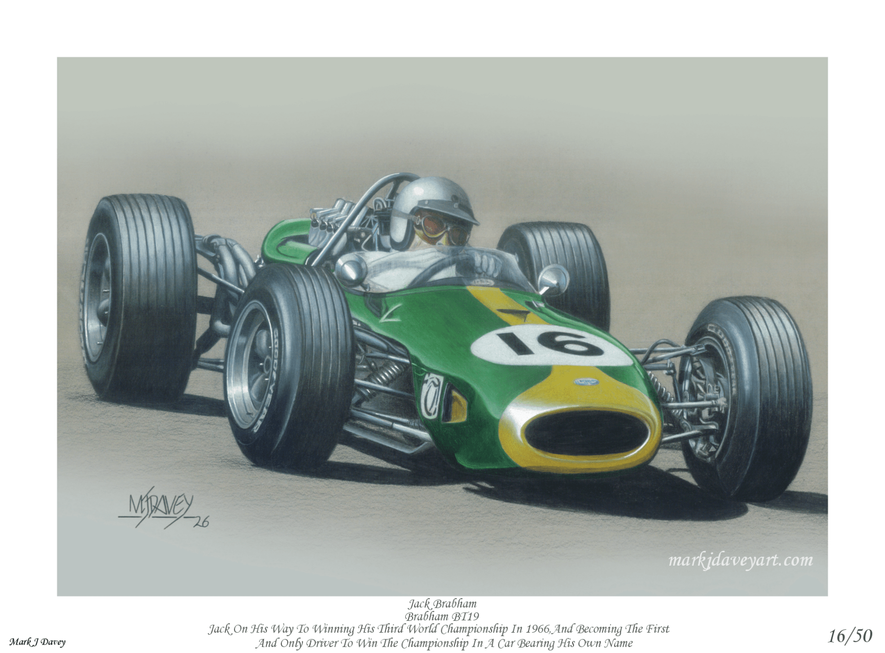 Brabham in a Brabham, Champions Both - Limited Edition Giclee Print - Vroom Classics