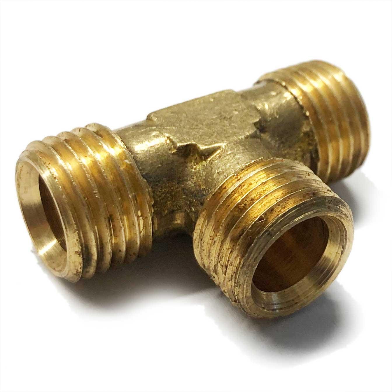 Brass Equal Tee 5/16" O/D - Petrol Fuel Pipe - 1/4" BSP - Vroom Classics