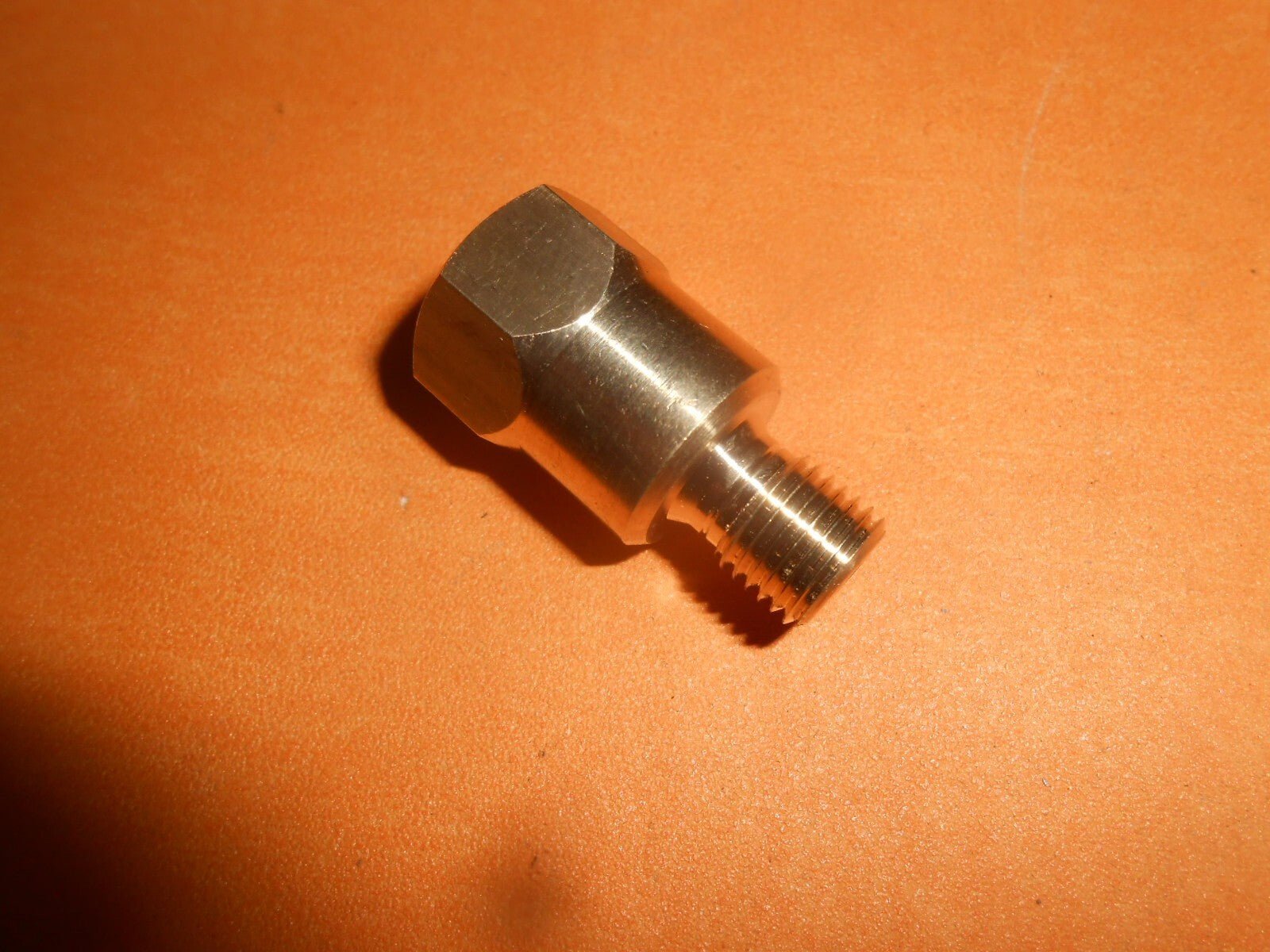 Brass Hydraulic brake or clutch pipe adapter 3/8" UNF male to 7/16" UNF female - Vroom Classics